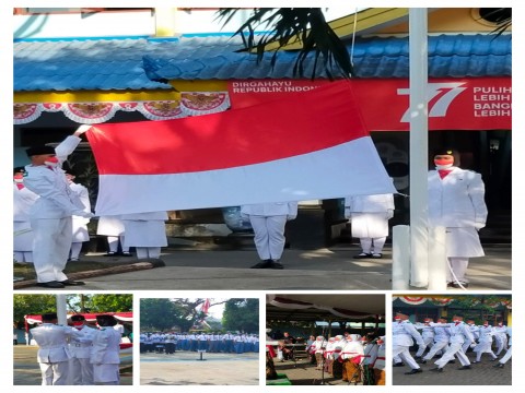 Merah Putih Berkibar dengan Gagah di Langit SMAGA dalam Peringatan  Kemerdekaan ke 77 RI